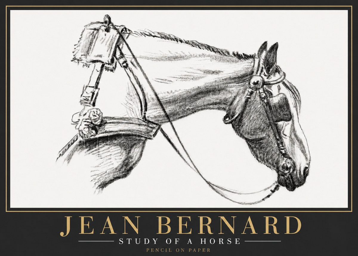 Jean Bernard Study of a Horse XVIII No6 - Plakát