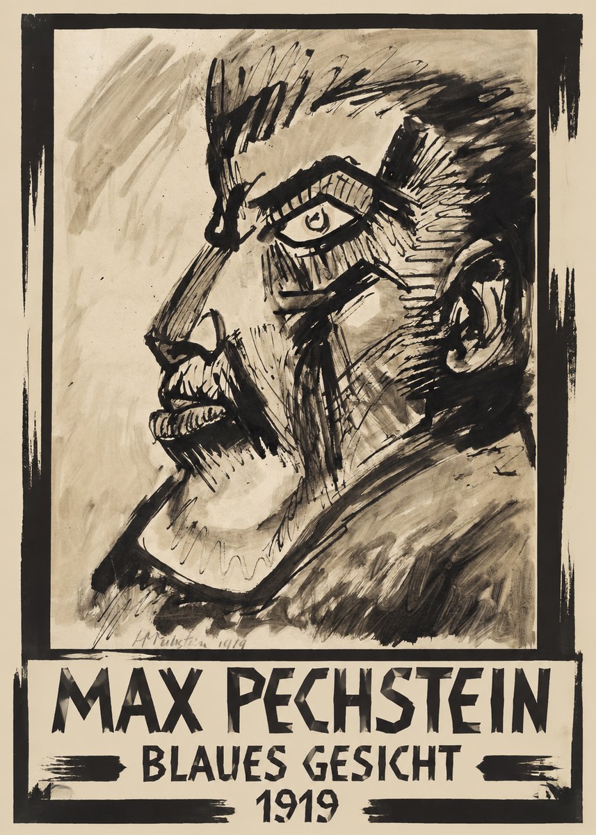 Max Pechstein Blaues Gesicht No1 - Plakát