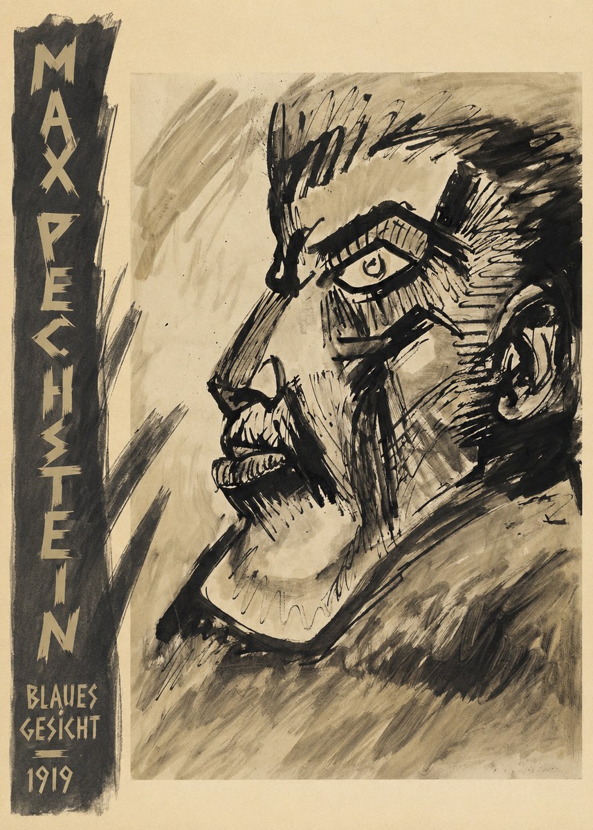 Max Pechstein Blaues Gesicht No2 - Plakát