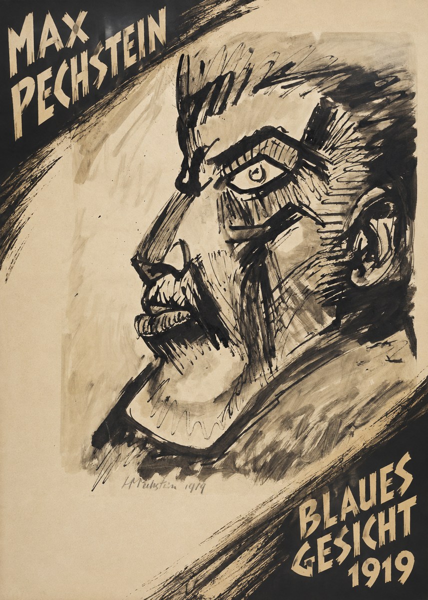 Max Pechstein Blaues Gesicht No4 - Plakát