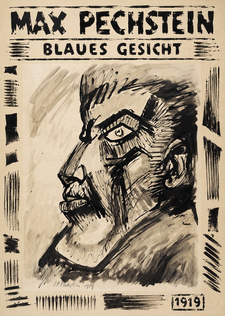 Max Pechstein Blaues Gesicht No6 - Plakát