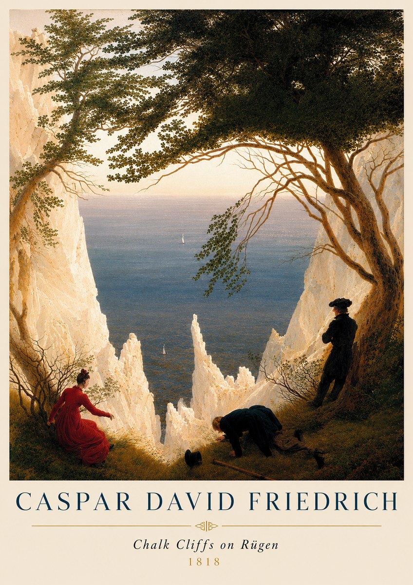 Caspar David Friedrich Chalk Cliffs on Rügen No2 - Plakát
