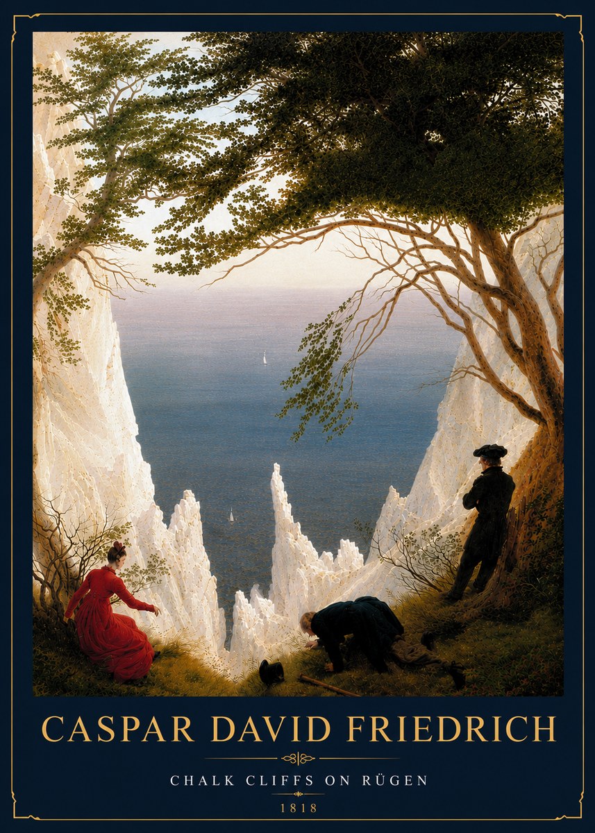 Caspar David Friedrich Chalk Cliffs on Rügen No6 - Plakát