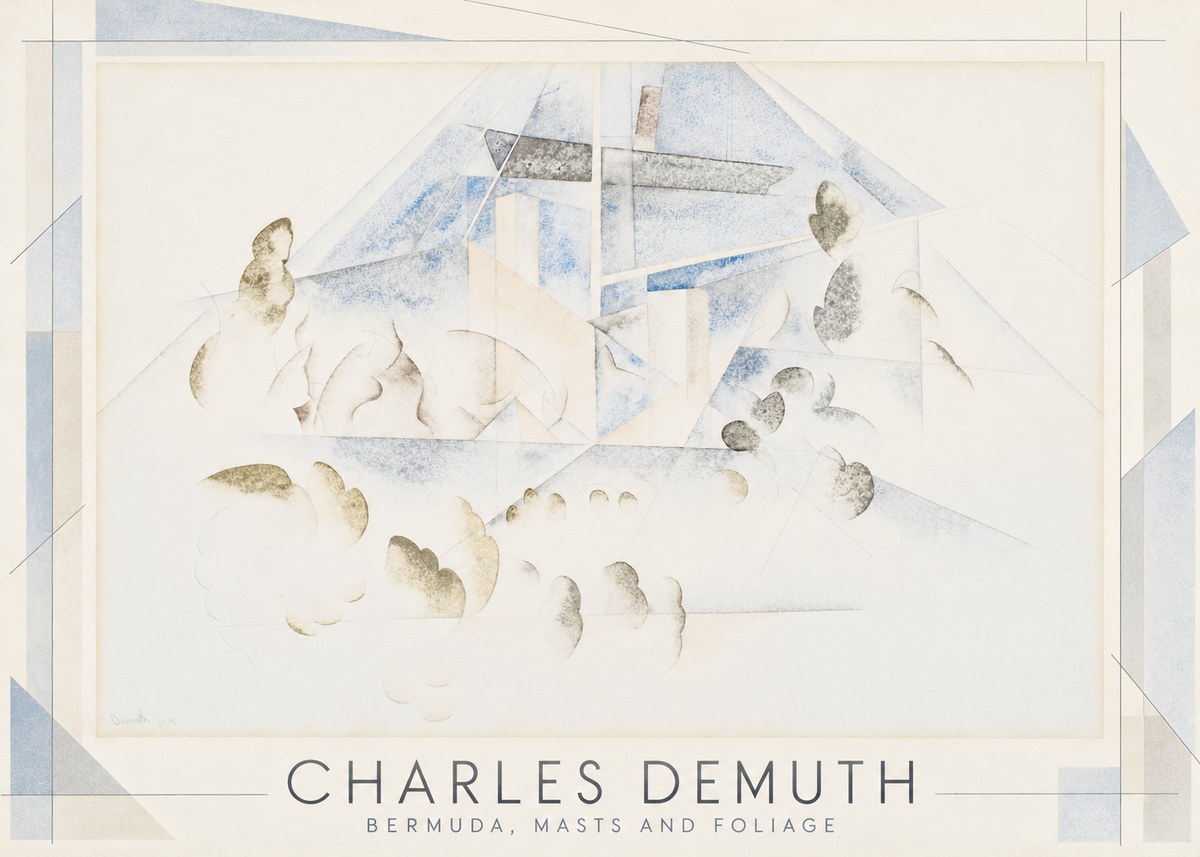 Charles Demuth Bermuda, Masts and Foliage No1 - Plakát