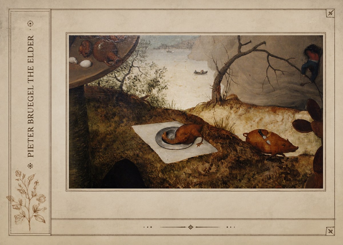 Pieter Bruegel The Pig Is Stabbed No2 - Plakát