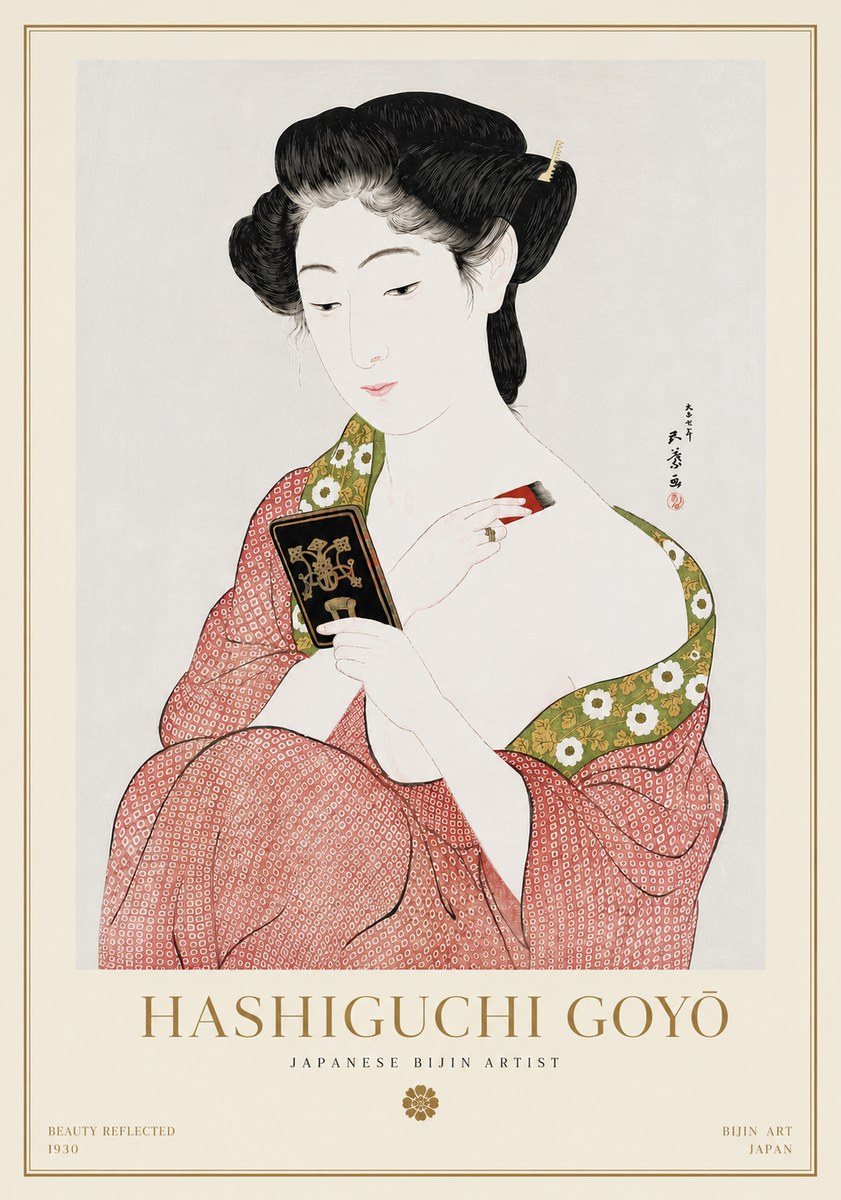Hashiguchi Goyō Beauty Reflected No4 - Plakát