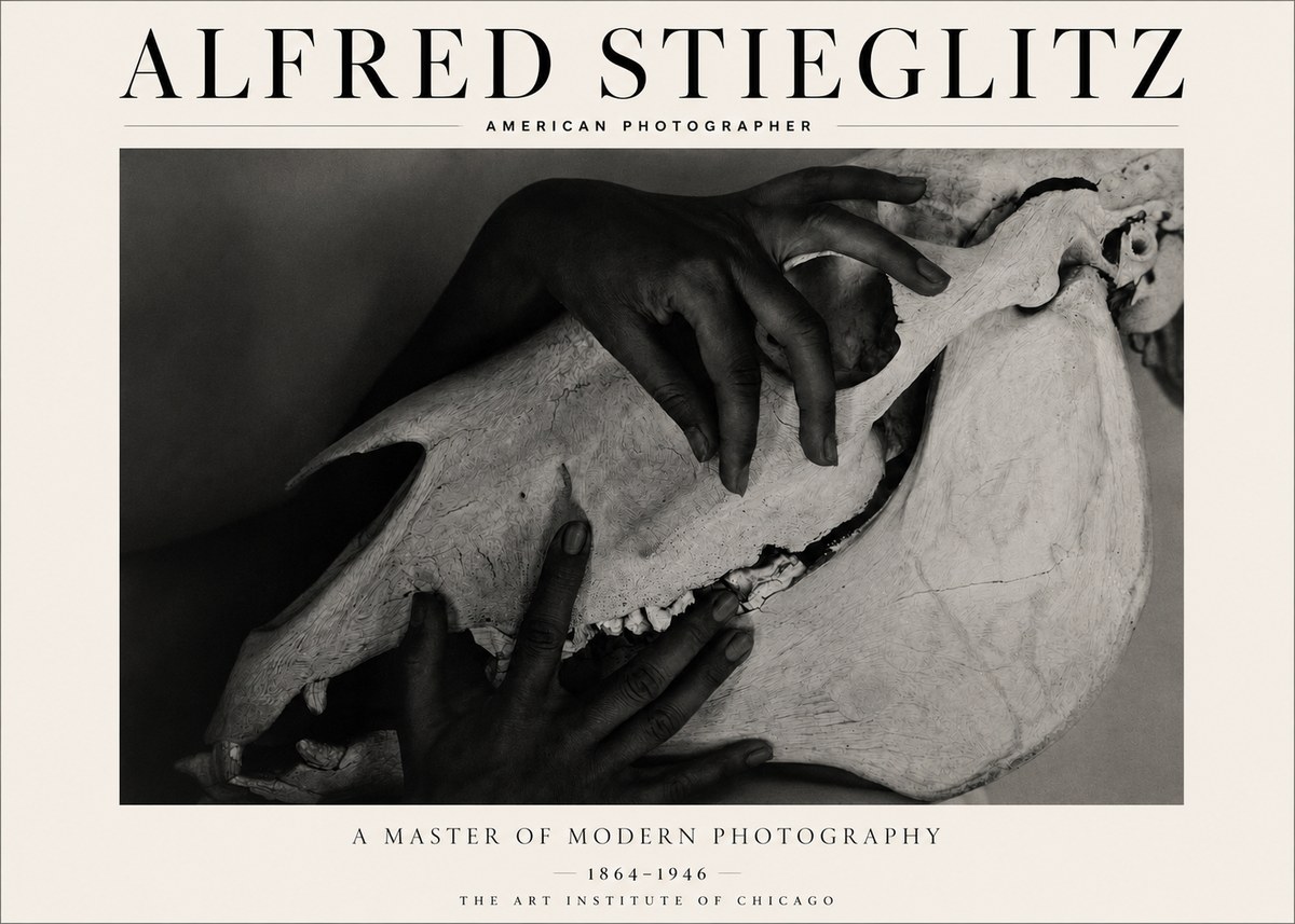 Alfred Stieglitz Georgia O'keeffe - Hands and Skull No3 - Plakát
