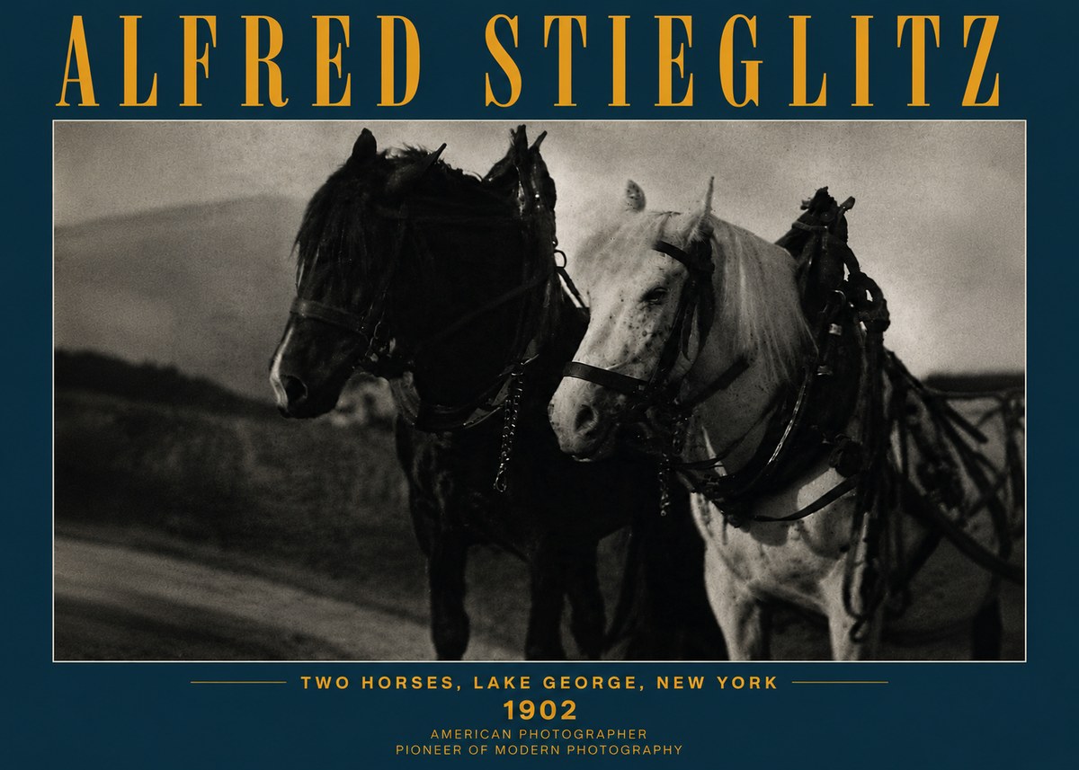 Alfred Stieglitz Two Horses, Lake George, New York No5 - Plakát