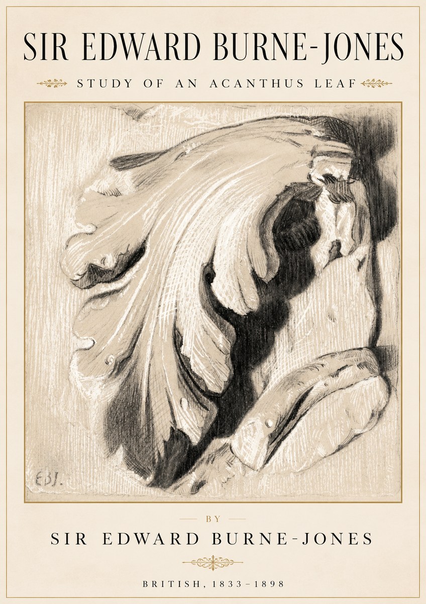 Edward Burne-Jones Study of an Acanthus Leaf No2 - Plakát