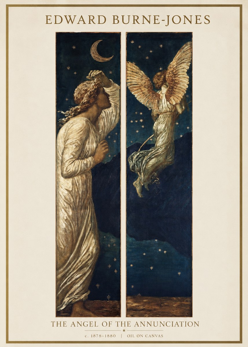 Edward Burne-Jones The Angel of the Annunciation No1 - Plakát