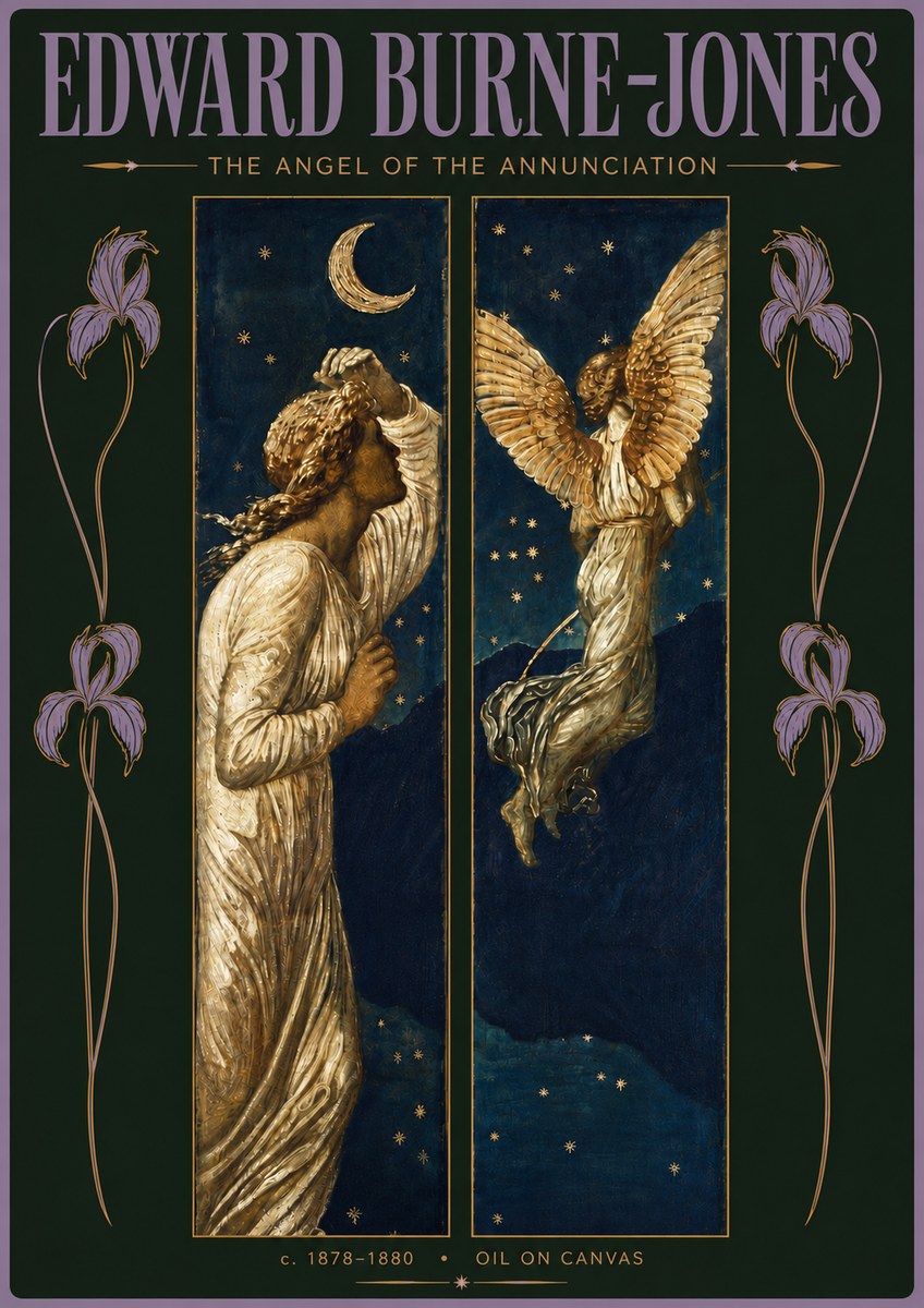 Edward Burne-Jones The Angel of the Annunciation No4 - Plakát