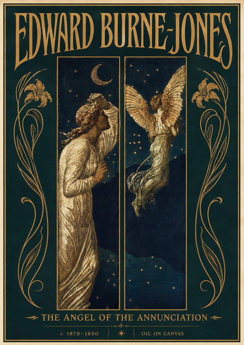 Edward Burne-Jones The Angel of the Annunciation No6 - Plakát