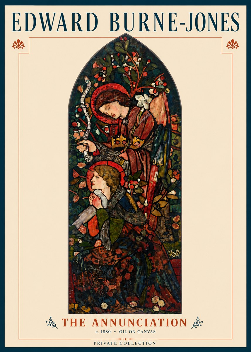 Edward Burne-Jones The Annunciation I No3 - Plakát