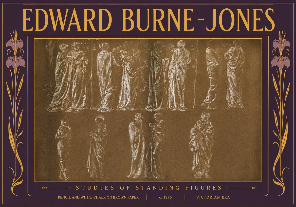 Edward Burne-Jones Studies of Standing Figures No5 - Plakát