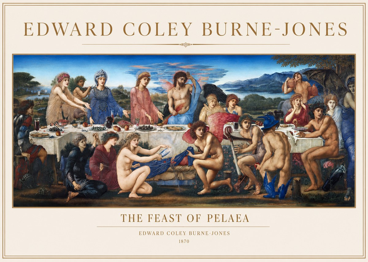 Edward Burne-Jones The Feast of Pelaea No1 - Plakát