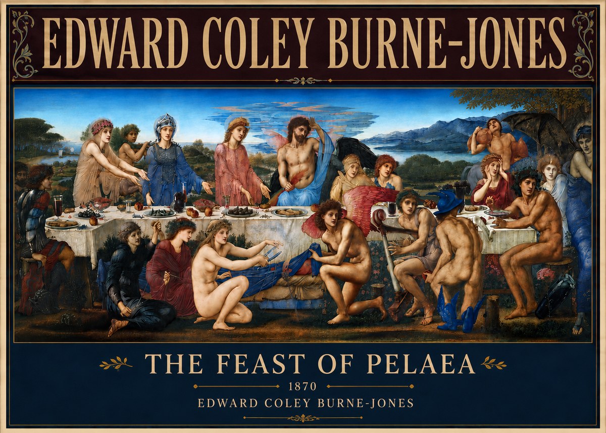 Edward Burne-Jones The Feast of Pelaea No4 - Plakát