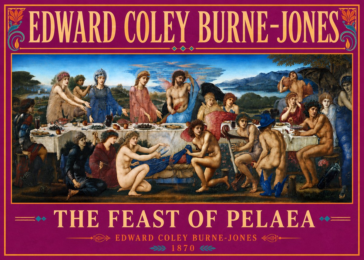 Edward Burne-Jones The Feast of Pelaea No5 - Plakát