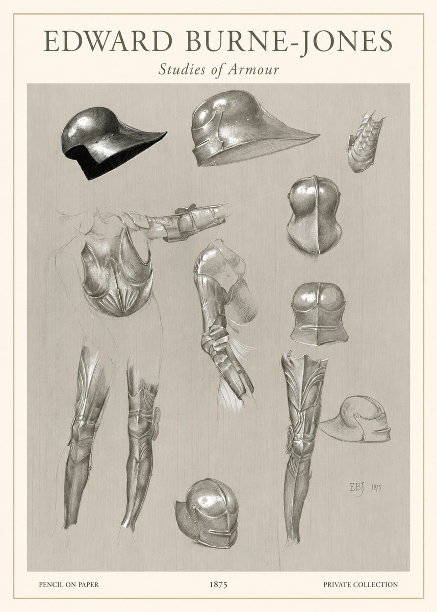 Edward Burne-Jones Studies of Armour No1 - Plakát