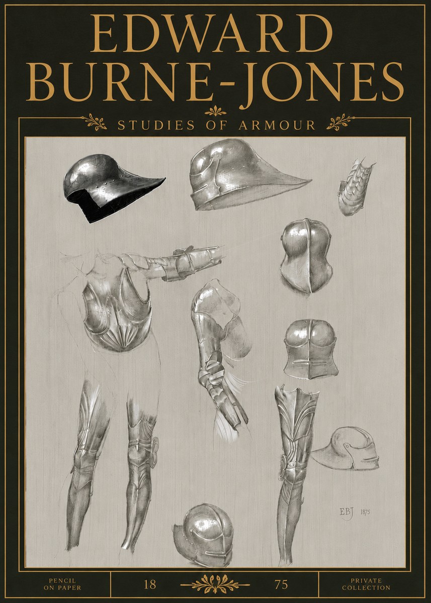 Edward Burne-Jones Studies of Armour No5 - Plakát