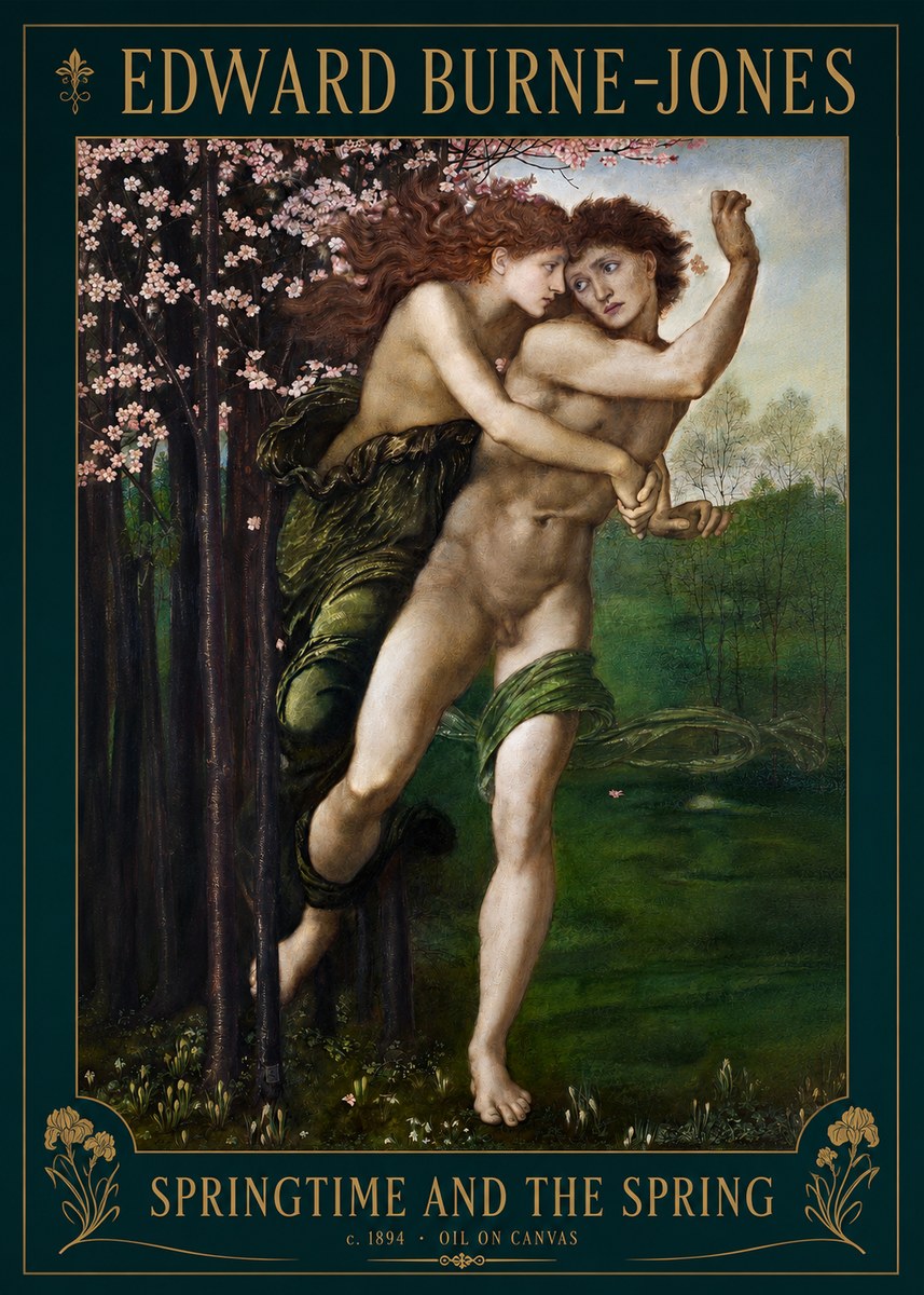 Edward Burne-Jones Springtime and the Spring No2 - Plakát
