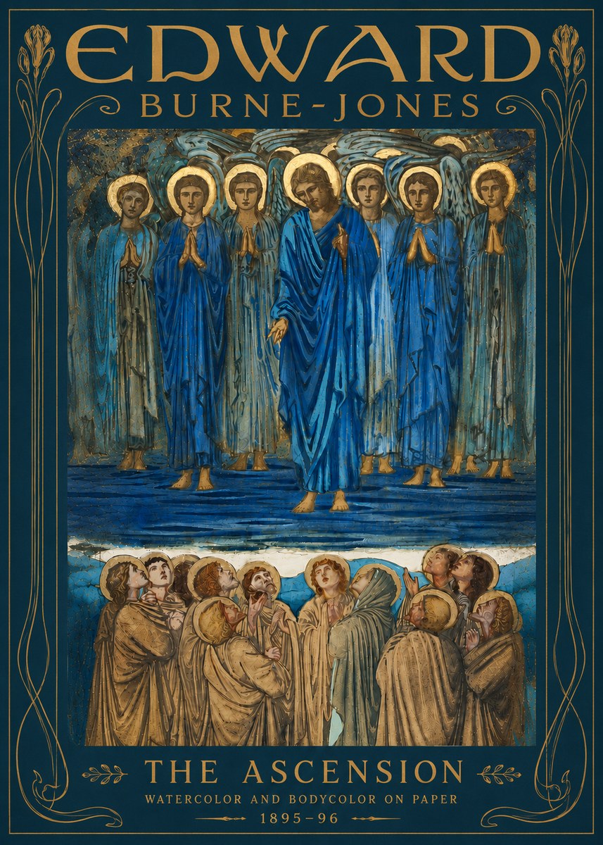 Edward Burne-Jones The Ascension No5 - Plakát