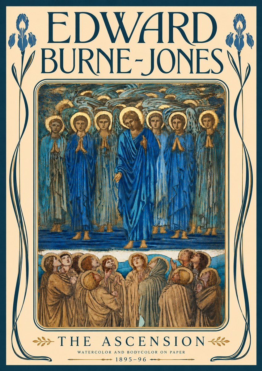 Edward Burne-Jones The Ascension No6 - Plakát