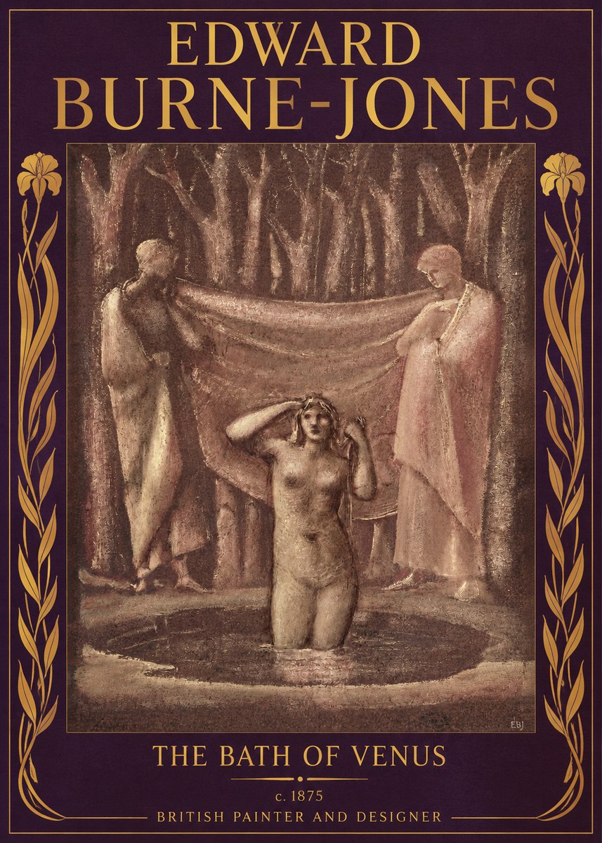 Edward Burne-Jones The Bath of Venus No2 - Plakát