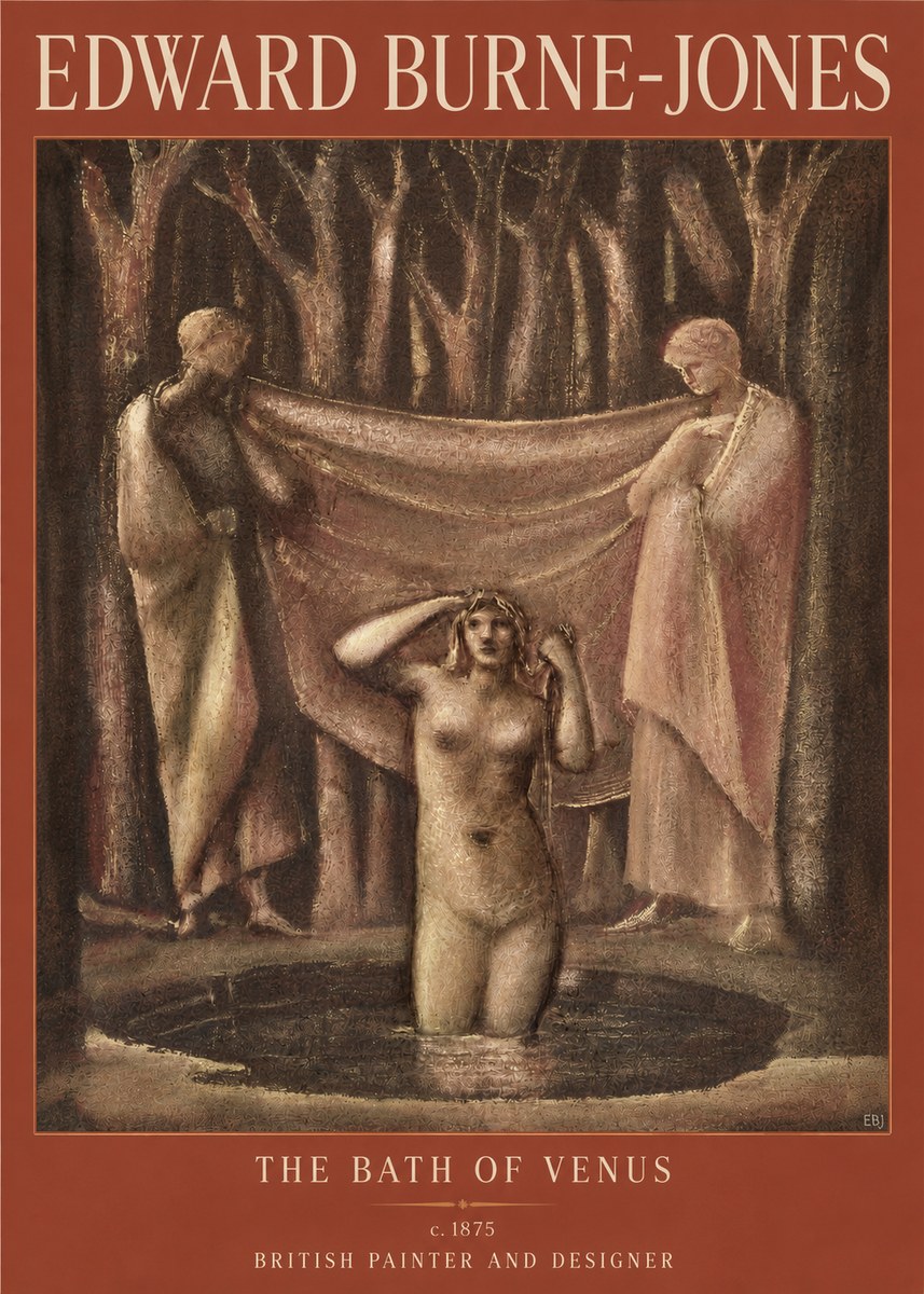 Edward Burne-Jones The Bath of Venus No4 - Plakát