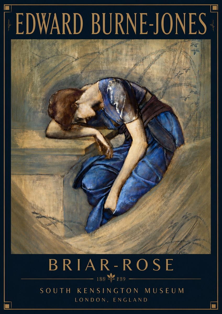 Edward Burne-Jones Briar-rose No5 - Plakát