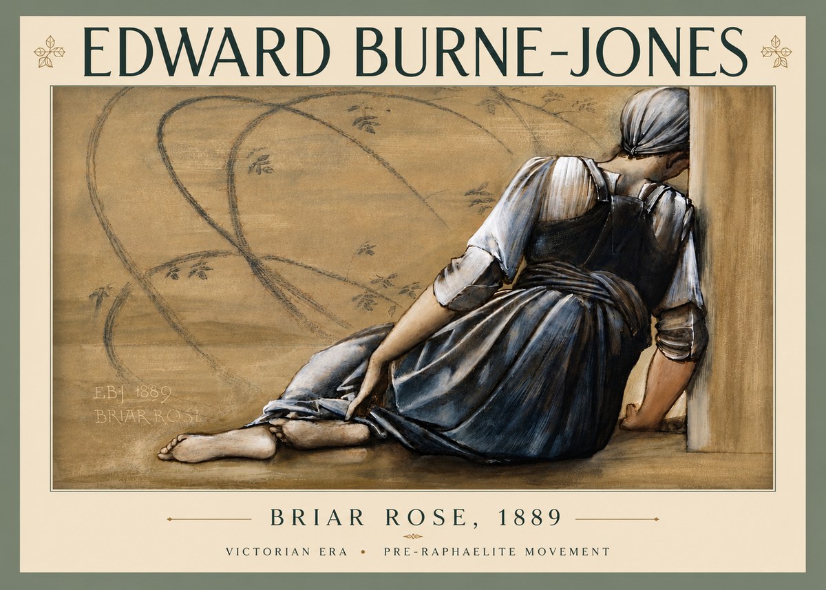 Edward Burne-Jones Briar Rose No5 - Plakát