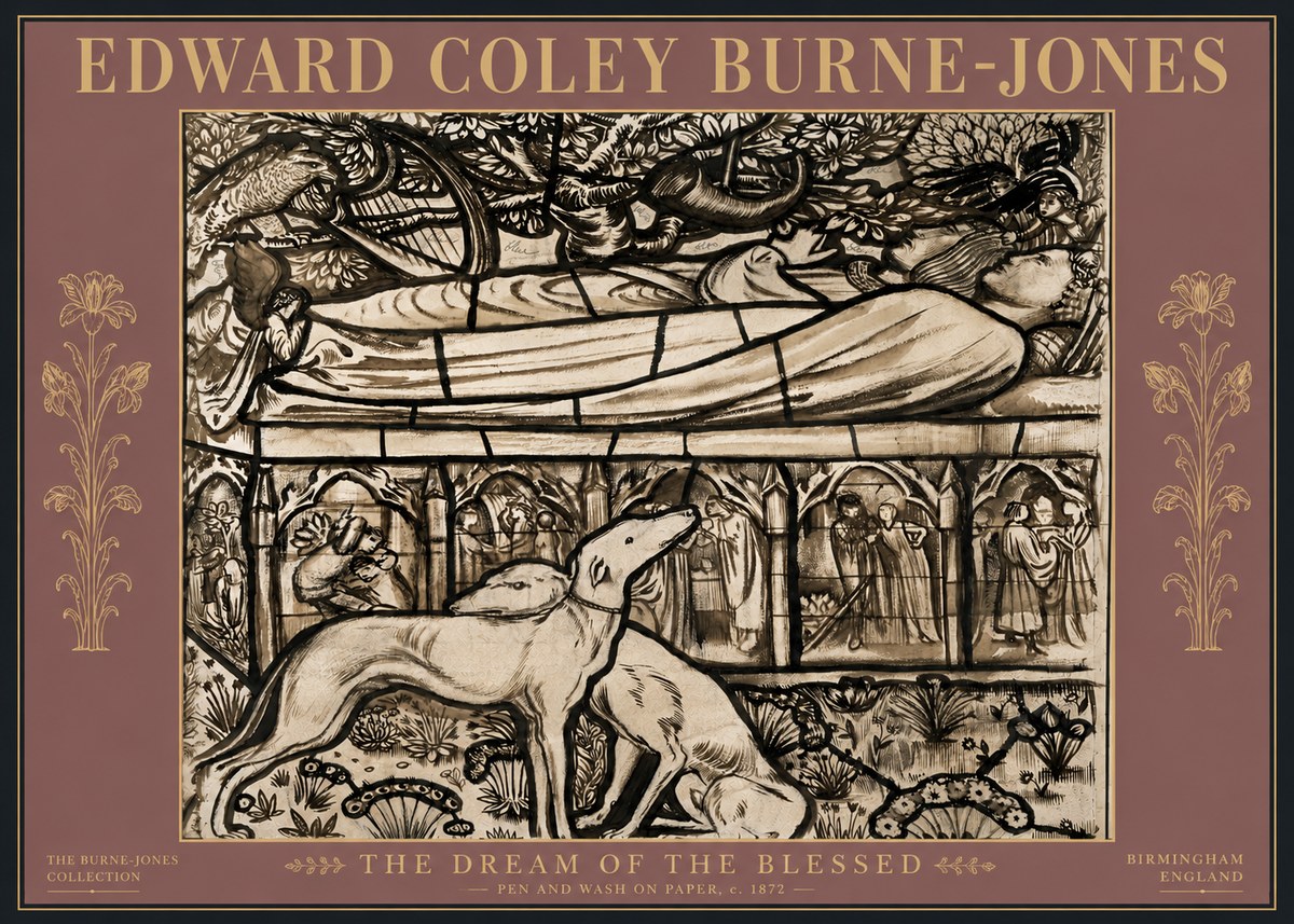 Edward Burne-Jones The Dream of the Blessed No6 - Plakát