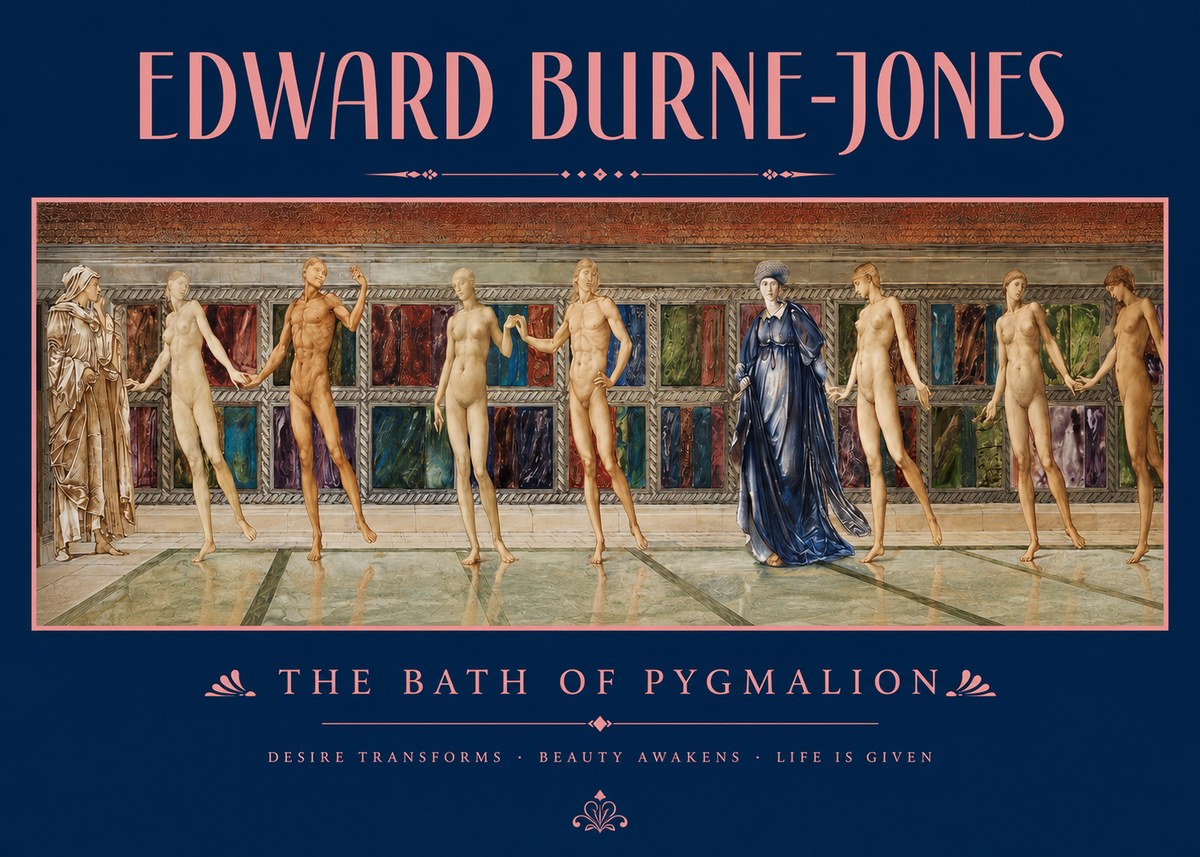 Edward Burne-Jones The Bath of Pygmalion No2 - Plakát