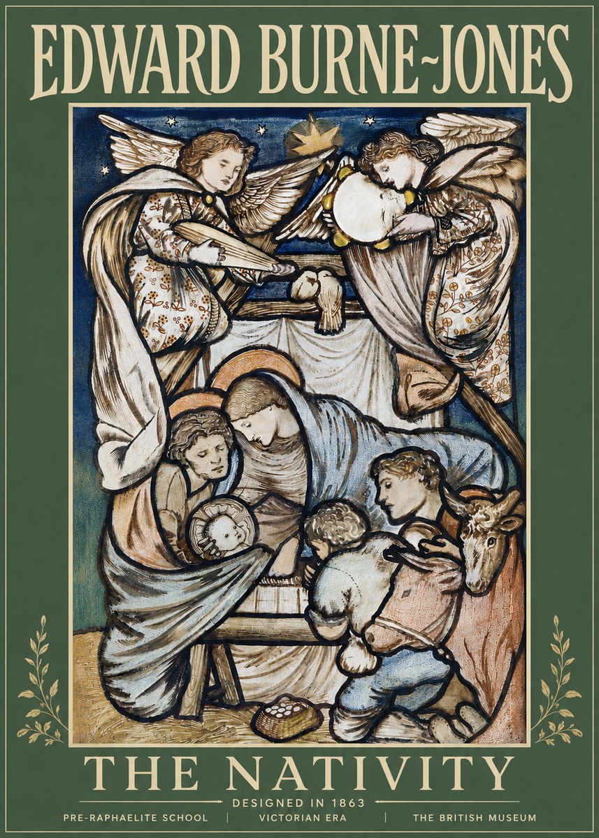 Edward Burne-Jones The Nativity No5 - Plakát