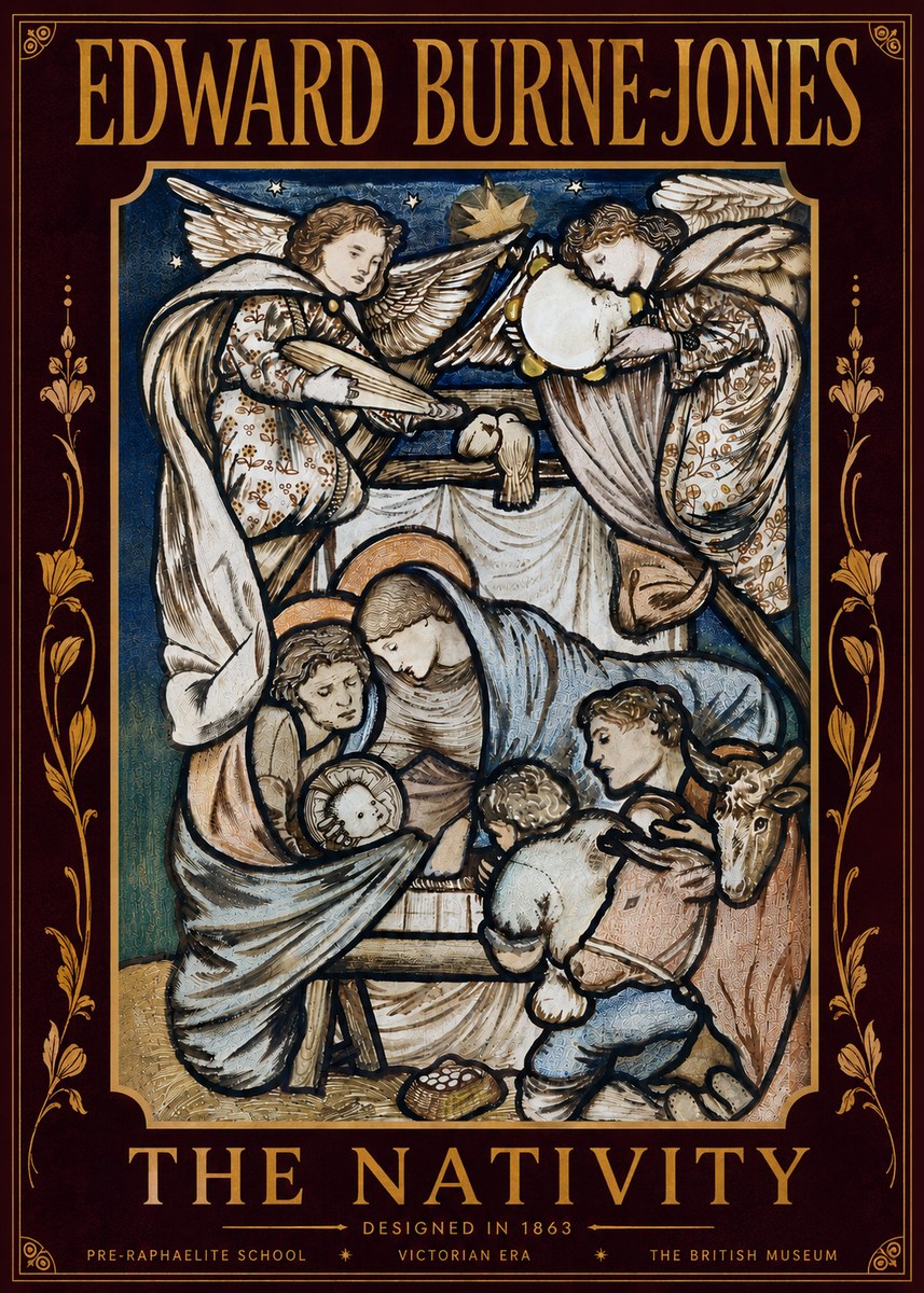 Edward Burne-Jones The Nativity No6 - Plakát