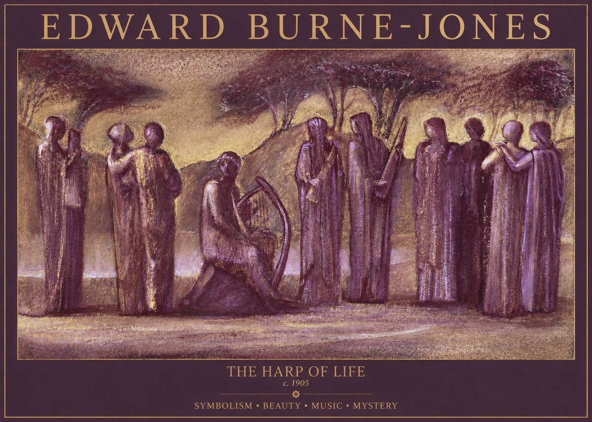 Edward Burne-Jones The Harp of Life No1 - Plakát