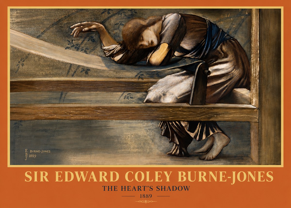 Edward Burne-Jones The Heart's Shadow No3 - Plakát