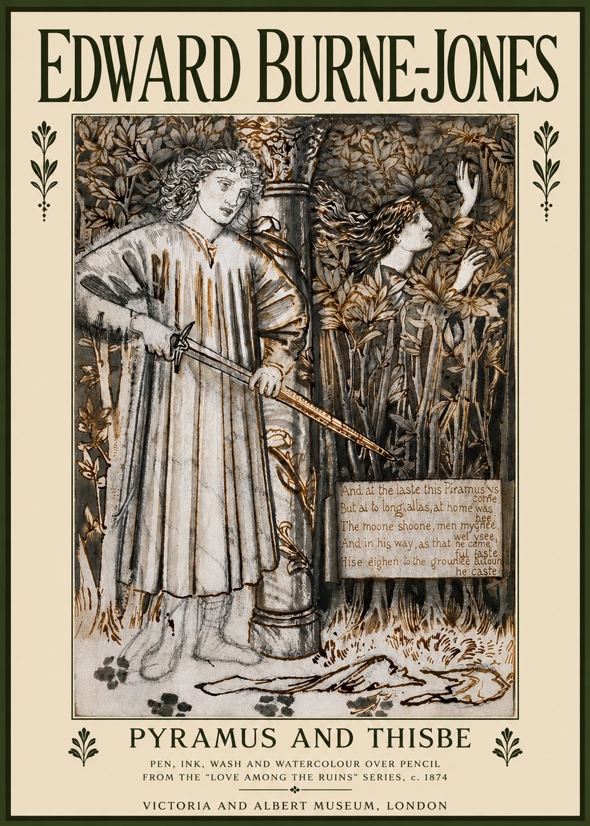 Edward Burne-Jones Pyramus and Thisbe No5 - Plakát