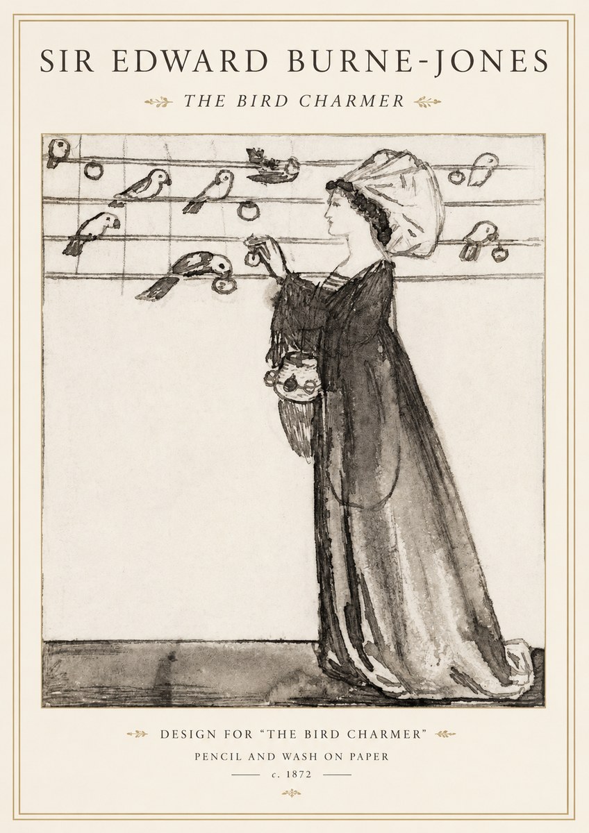 Edward Burne-Jones The Bird Charmer No1 - Plakát