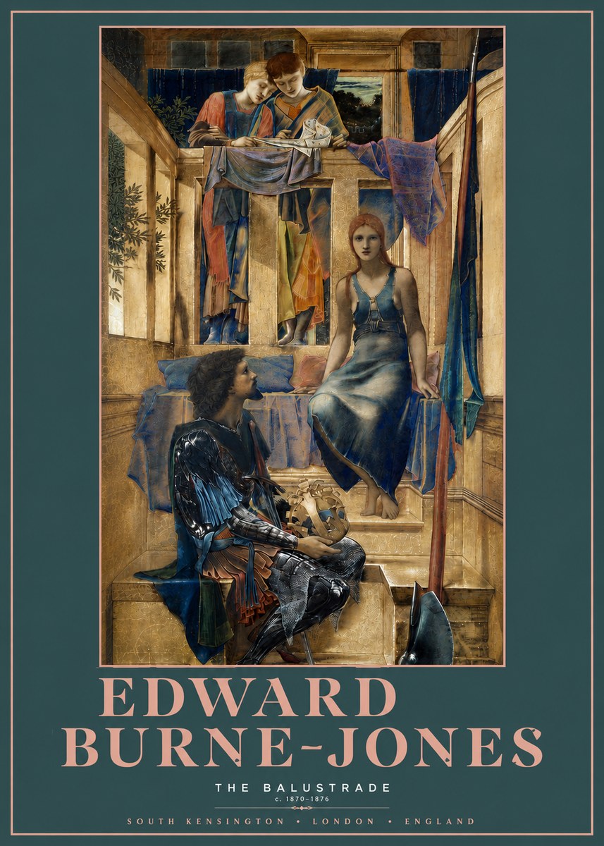 Edward Burne-Jones The Balustrade No3 - Plakát