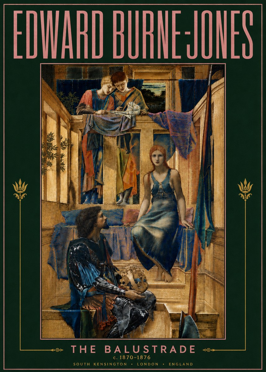 Edward Burne-Jones The Balustrade No5 - Plakát