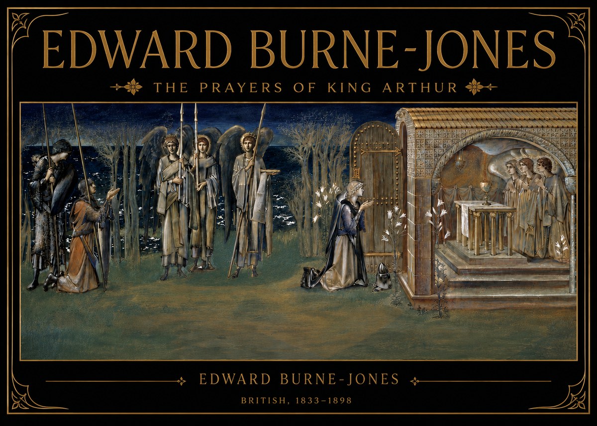 Edward Burne-Jones The Prayers of King Arthur No3 - Plakát