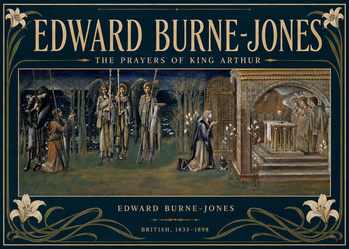 Edward Burne-Jones The Prayers of King Arthur No4 - Plakát