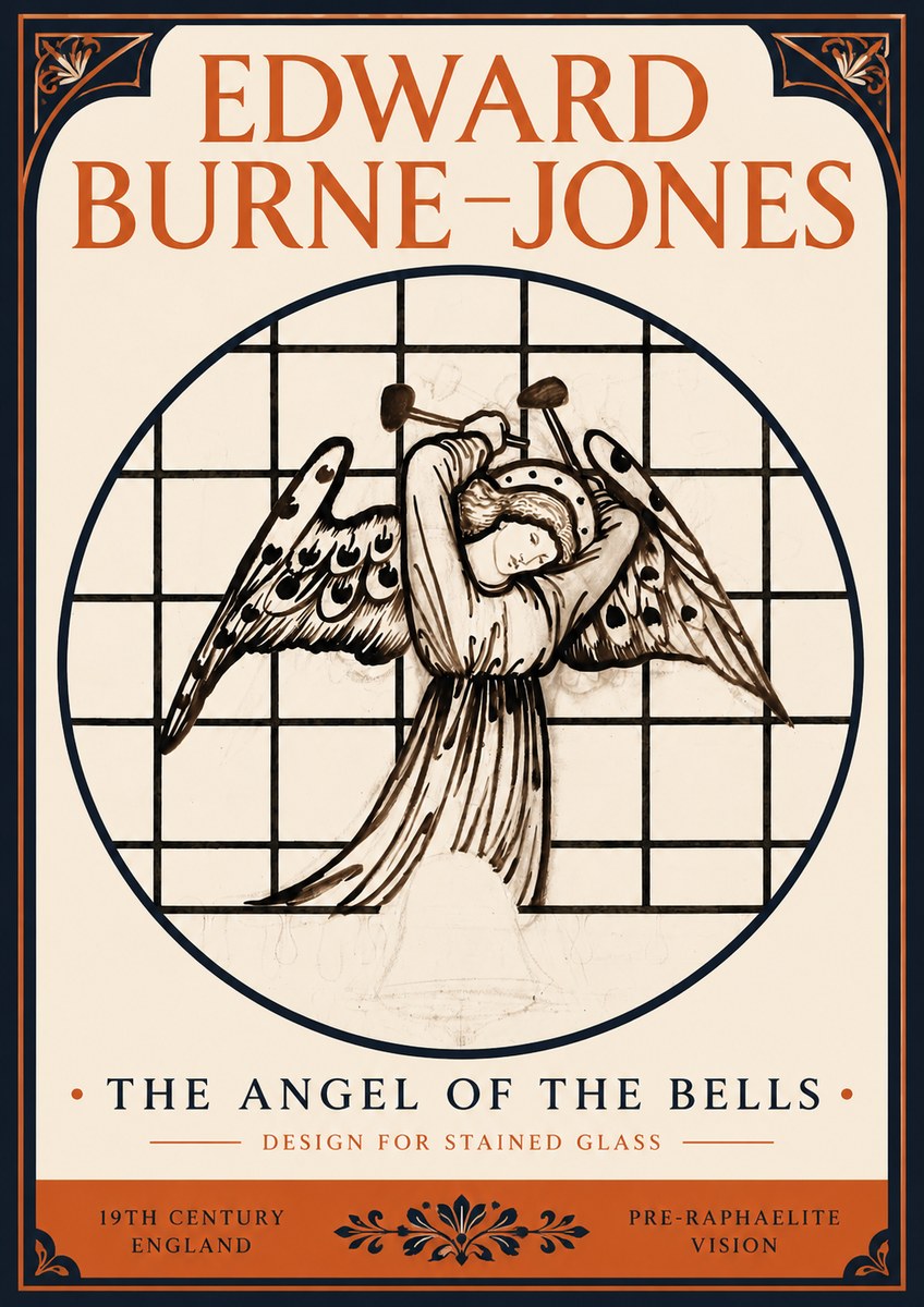 Edward Burne-Jones The Angel of the Bells No3 - Plakát
