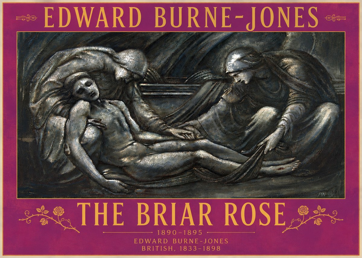 Edward Burne-Jones The Briar Rose No6 - Plakát
