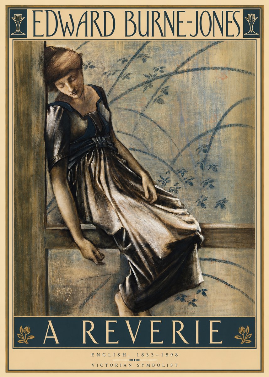 Edward Burne-Jones A Reverie No4 - Plakát