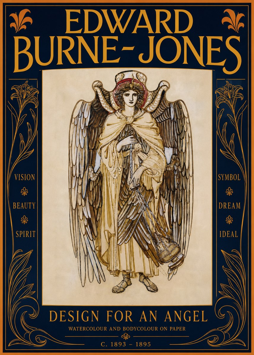 Edward Burne-Jones Design for an Angel No4 - Plakát