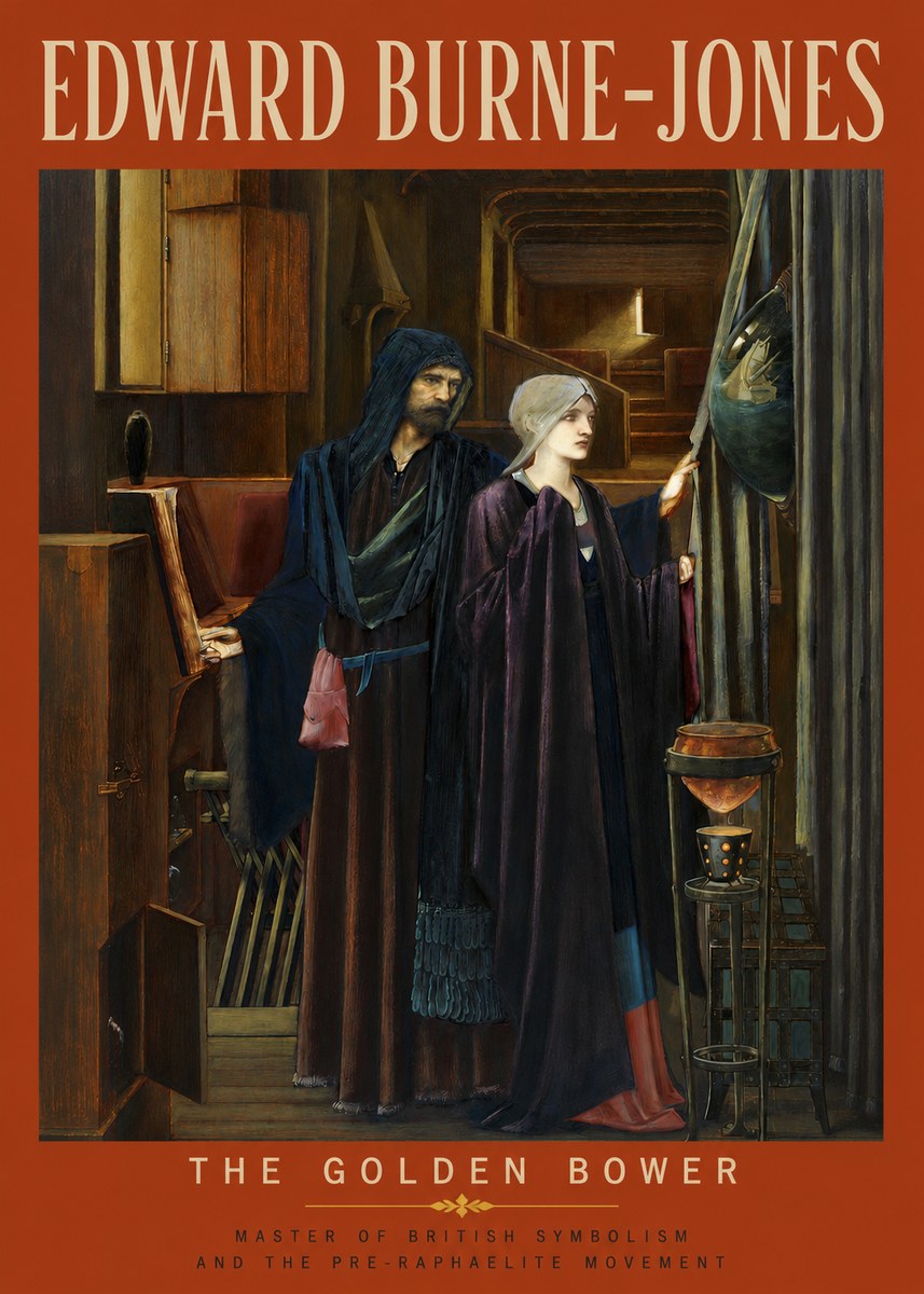 Edward Burne-Jones The Golden Bower No2 - Plakát