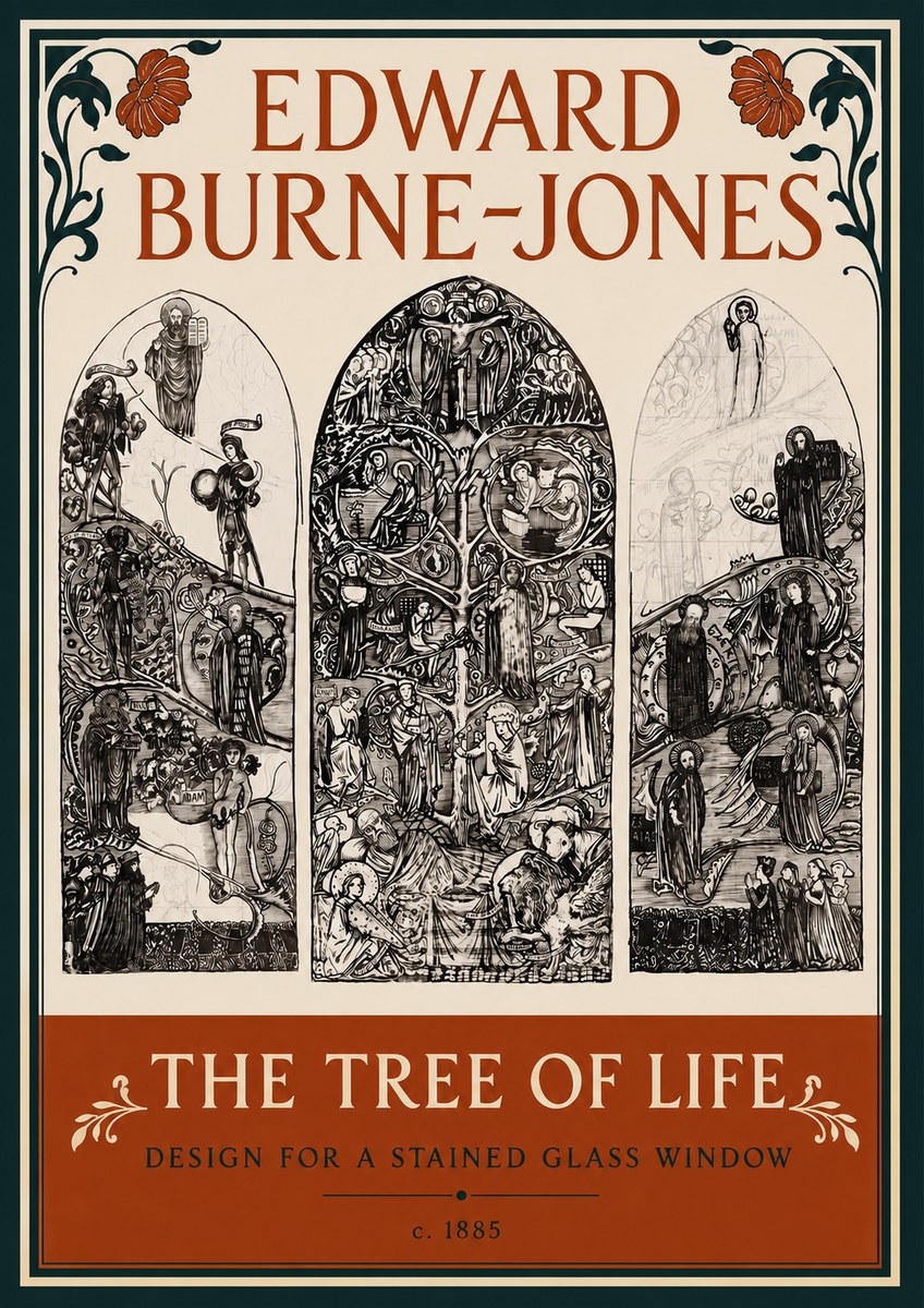 Edward Burne-Jones The Tree of Life No4 - Plakát