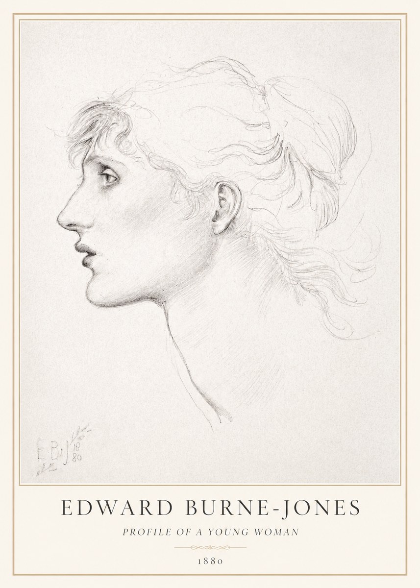 Edward Burne-Jones Profile of a Young Woman No1 - Plakát