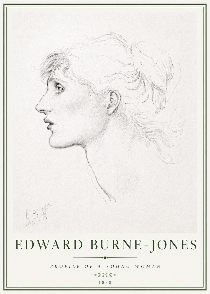 Edward Burne-Jones Profile of a Young Woman No4 - Plakát